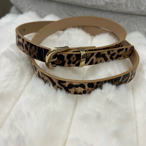 Bebe Leopard Print Belt with Gold Buckle - Picture 3 of 6
